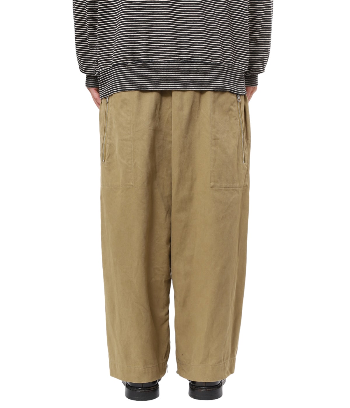 パンツ blurhms Heavy Twill Central Slit Pants blurhms/ブラームス】Brushed Twill Belted Trousers