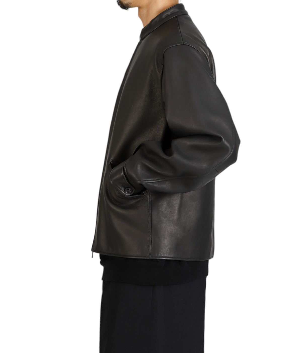 ジャケット・アウター blurhms Lamb Leather Jacket 3 BK blurhms Lamb Leather Zip Short Jacket #Black [BHS25F001