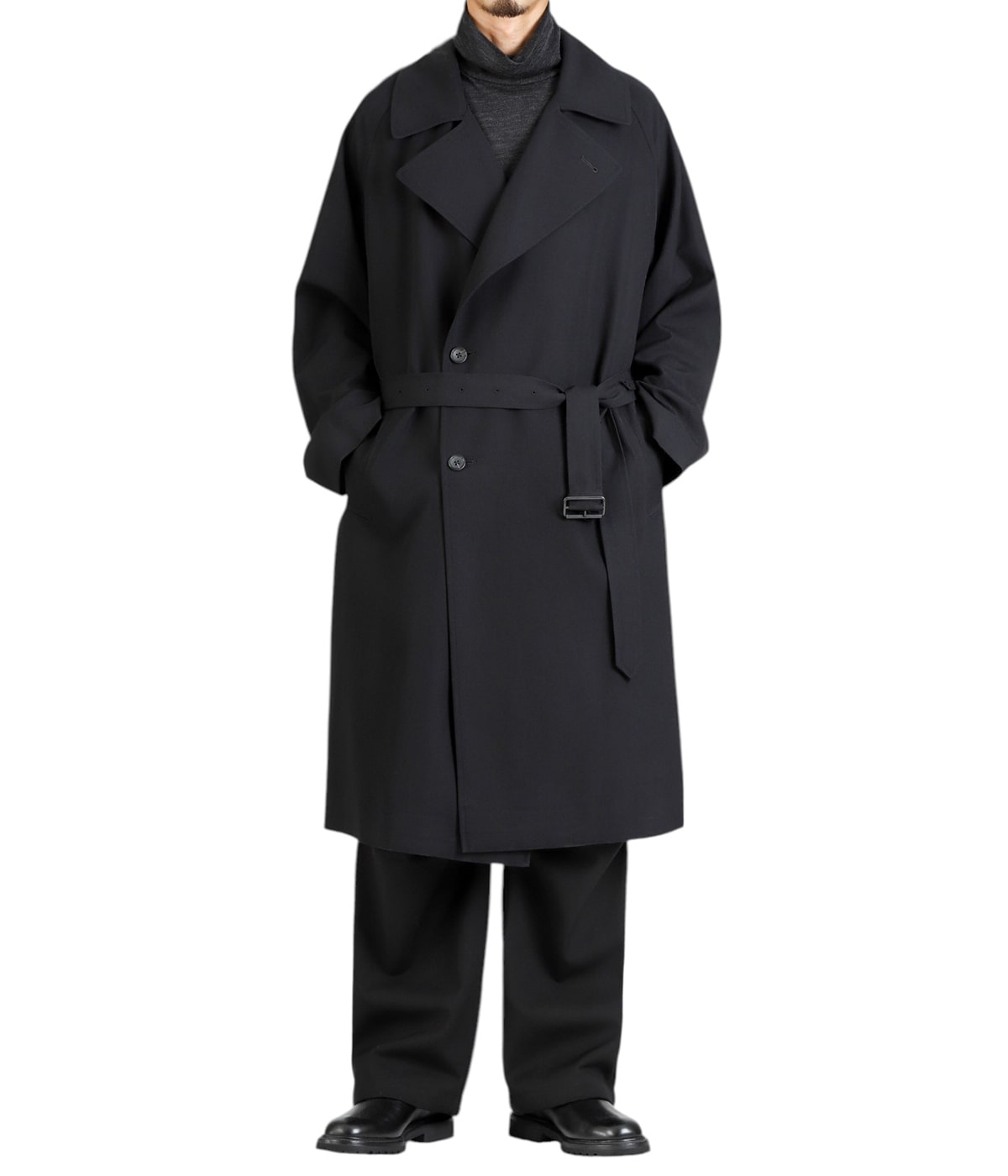 OMMO トレンチコート ブラック BALLOON TRENCH BLOUSON Wool Gabardine Trench Coat | blurhms(ブラームス) / アウター
