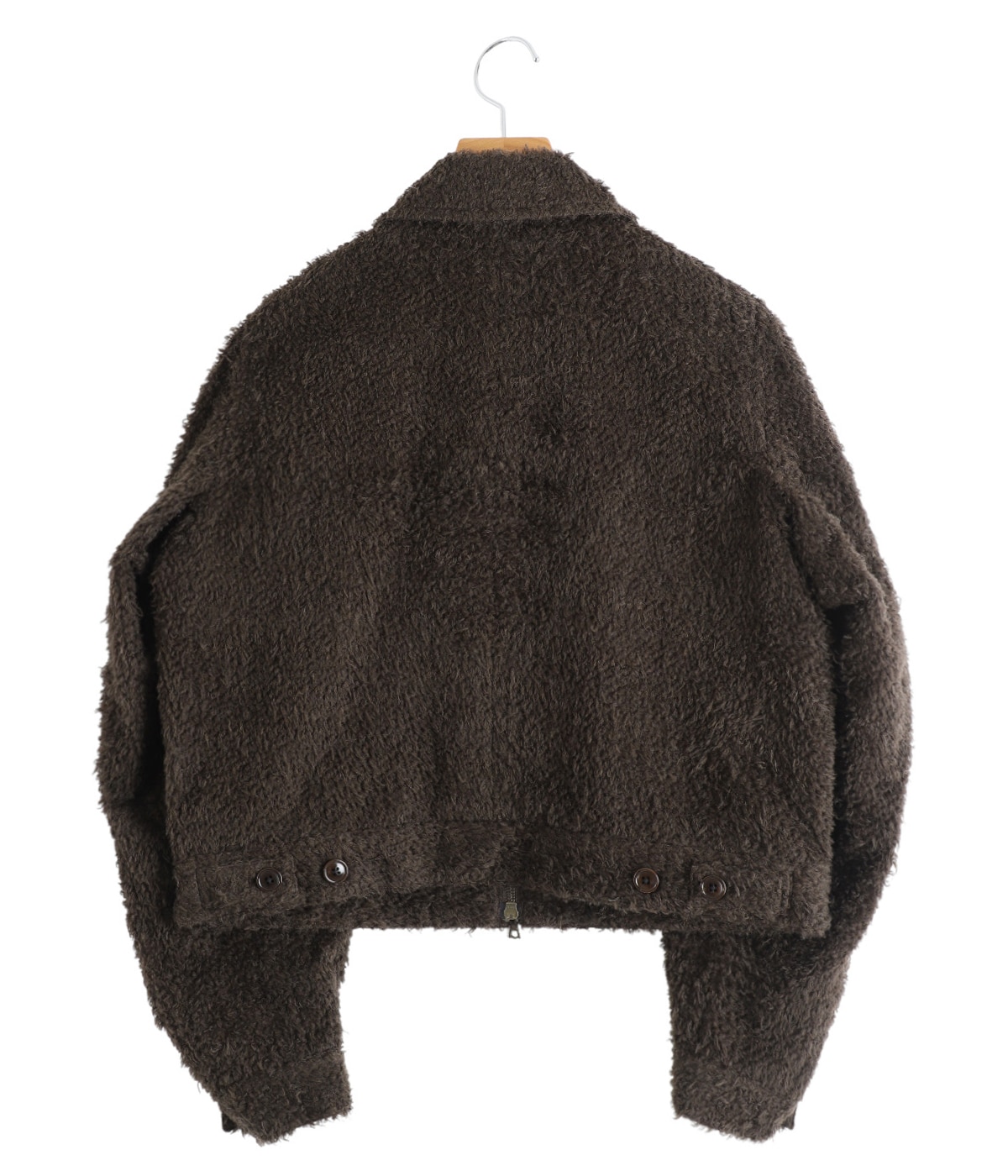 【美品】Blurhms Wool Jacket/DarkBrown レディース】Brushed Wool Zip Short Jacket | blurhms(ブラームス