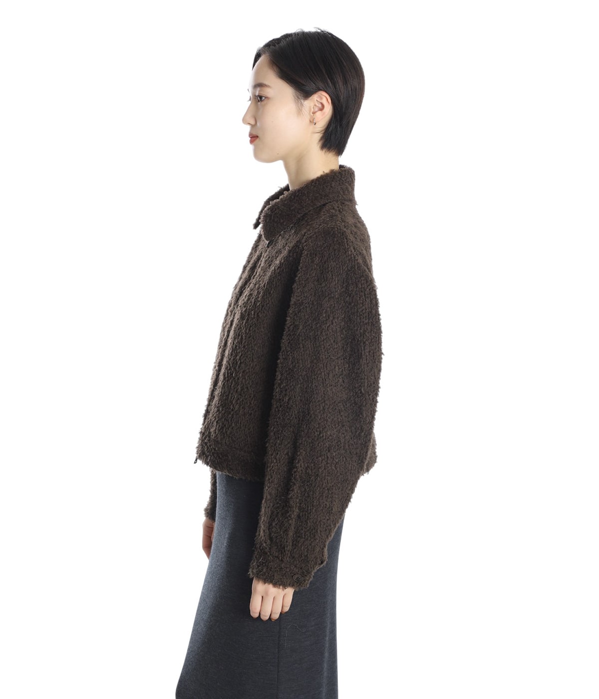 レディース】Brushed Wool Zip Short Jacket | blurhms(ブラームス