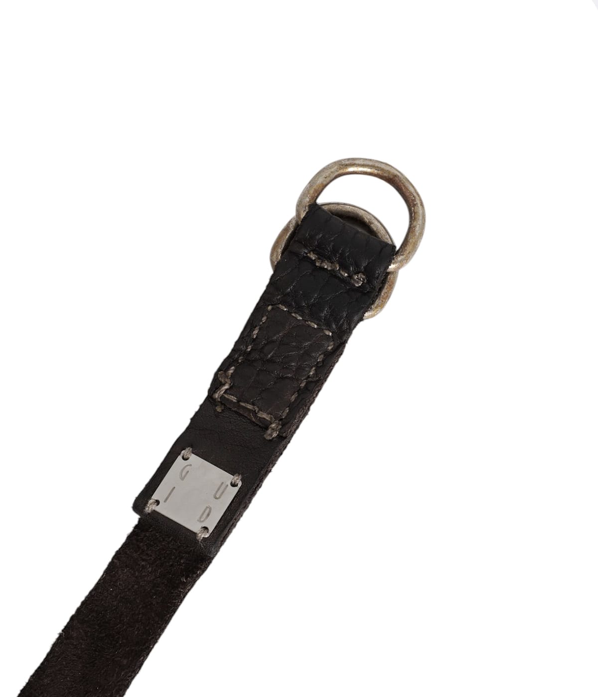 黒 新品 GUID BISON FULL GRAIN リングベルト GUIDI belt double loops bison full grain / Black