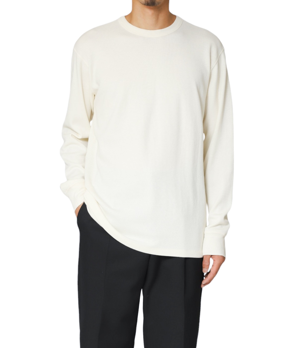 COTTON WOOL HIGH GAUGE HONEYCOMB CREW NECK | BATONER