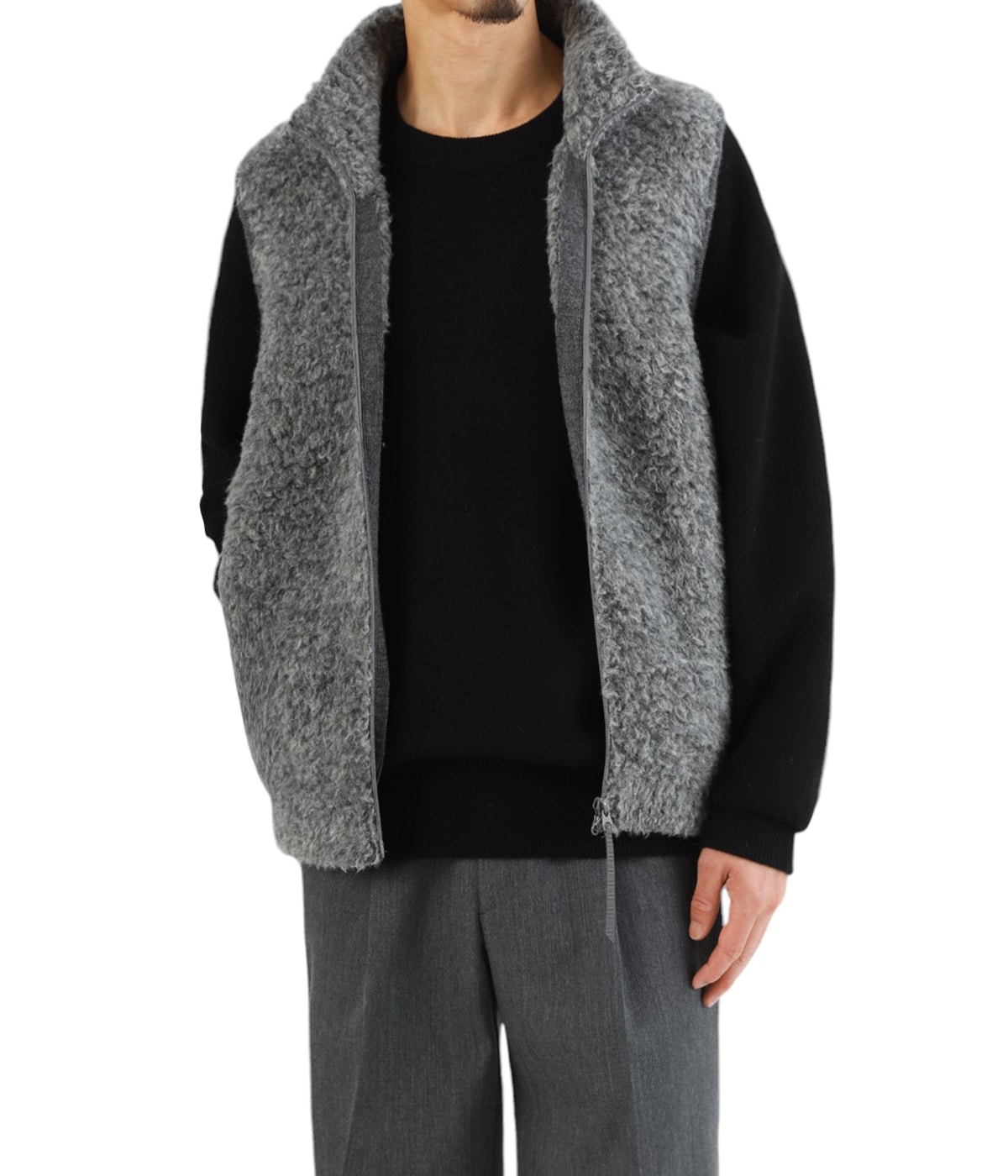 【BATONER】別注 Shetland SPREAD ARAN VEST 別注品）ARAN ライナーベスト（BATONER（バトナー）の