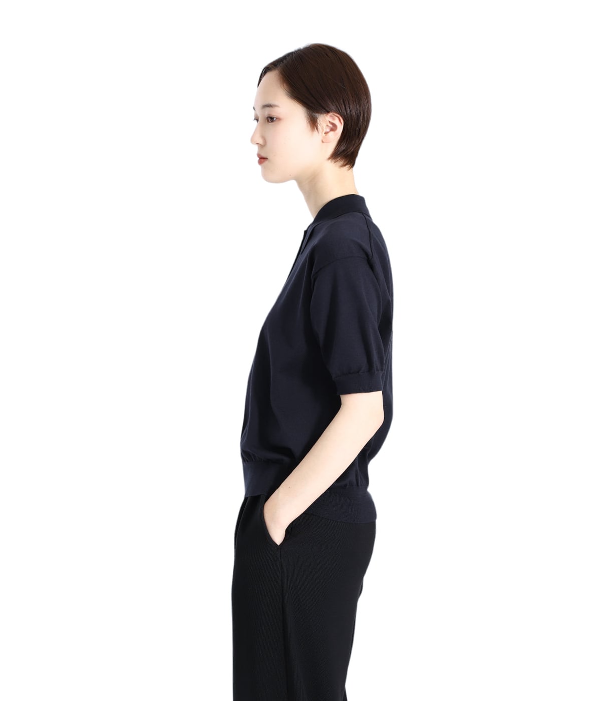 BATONER 24ss コットンニットポロシャツ　サイズ2 navy batoner バトナー ポロシャツのおすすめ人気商品一覧 通販