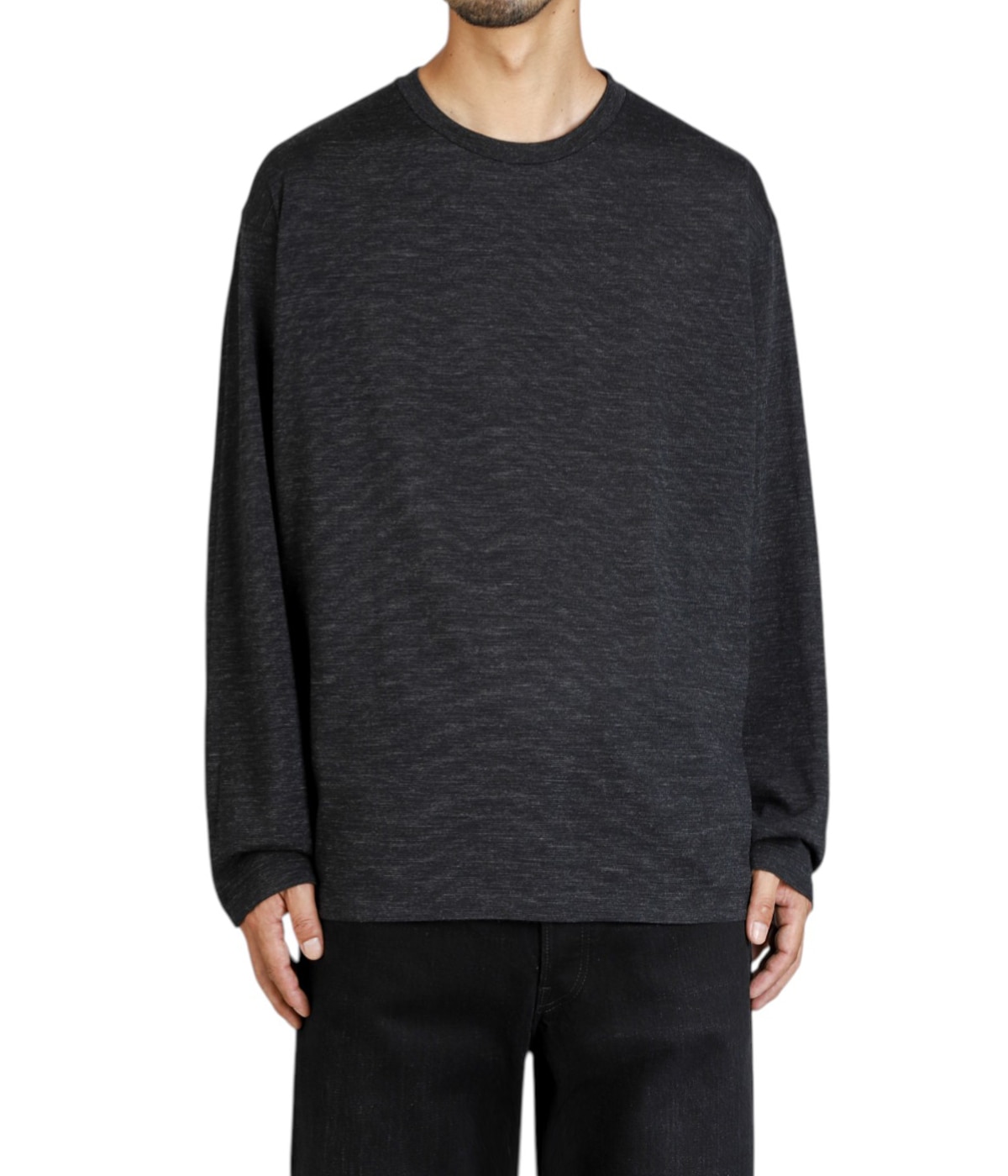 WOOL CREW NECK LONG SLEEVE T-SHIRT | BATONER(バトナー