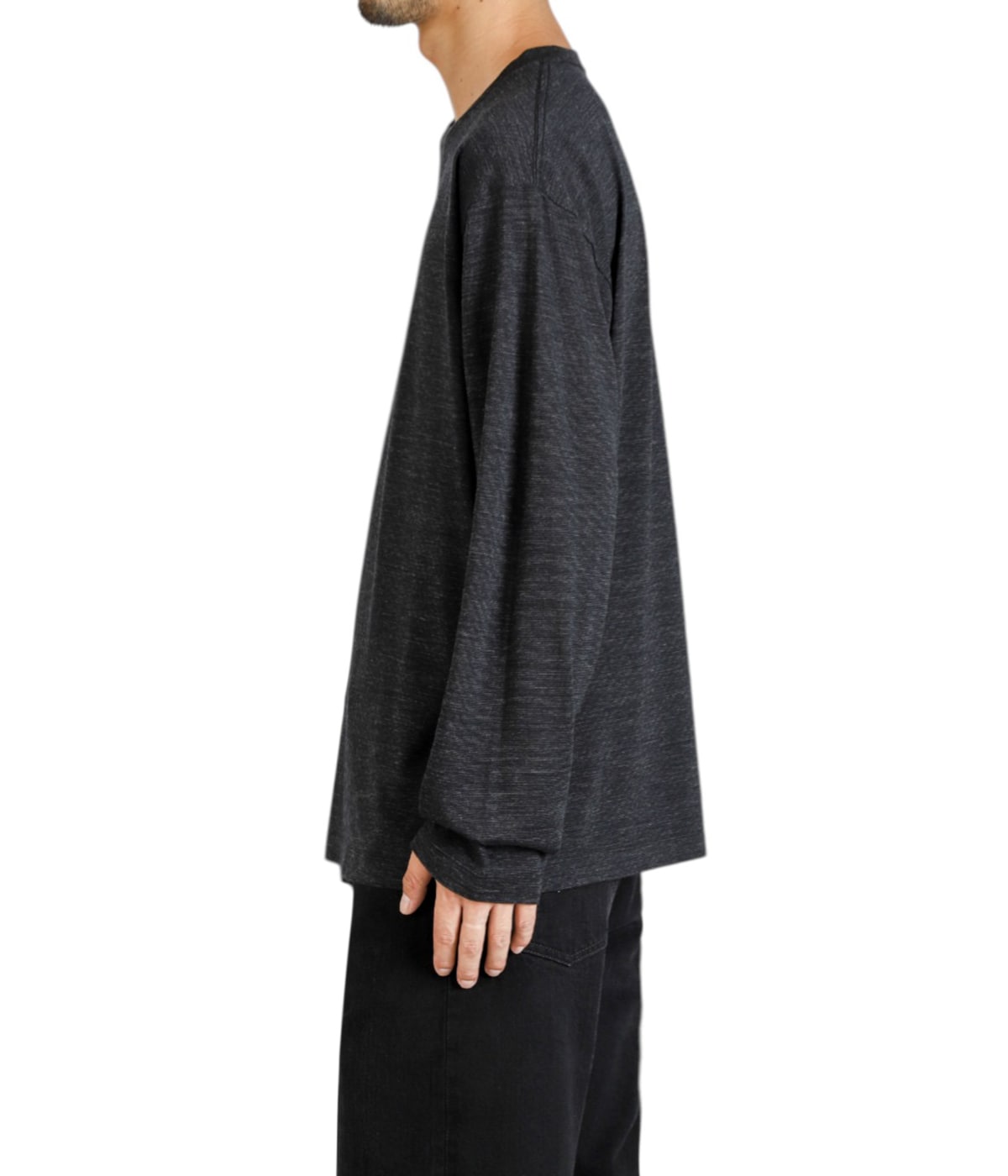 BATONER バトナー 22ss ウールT 長袖カットソー チャコール バトナー BATONER ウール クルーネック ロングスリーブ Tシャツ