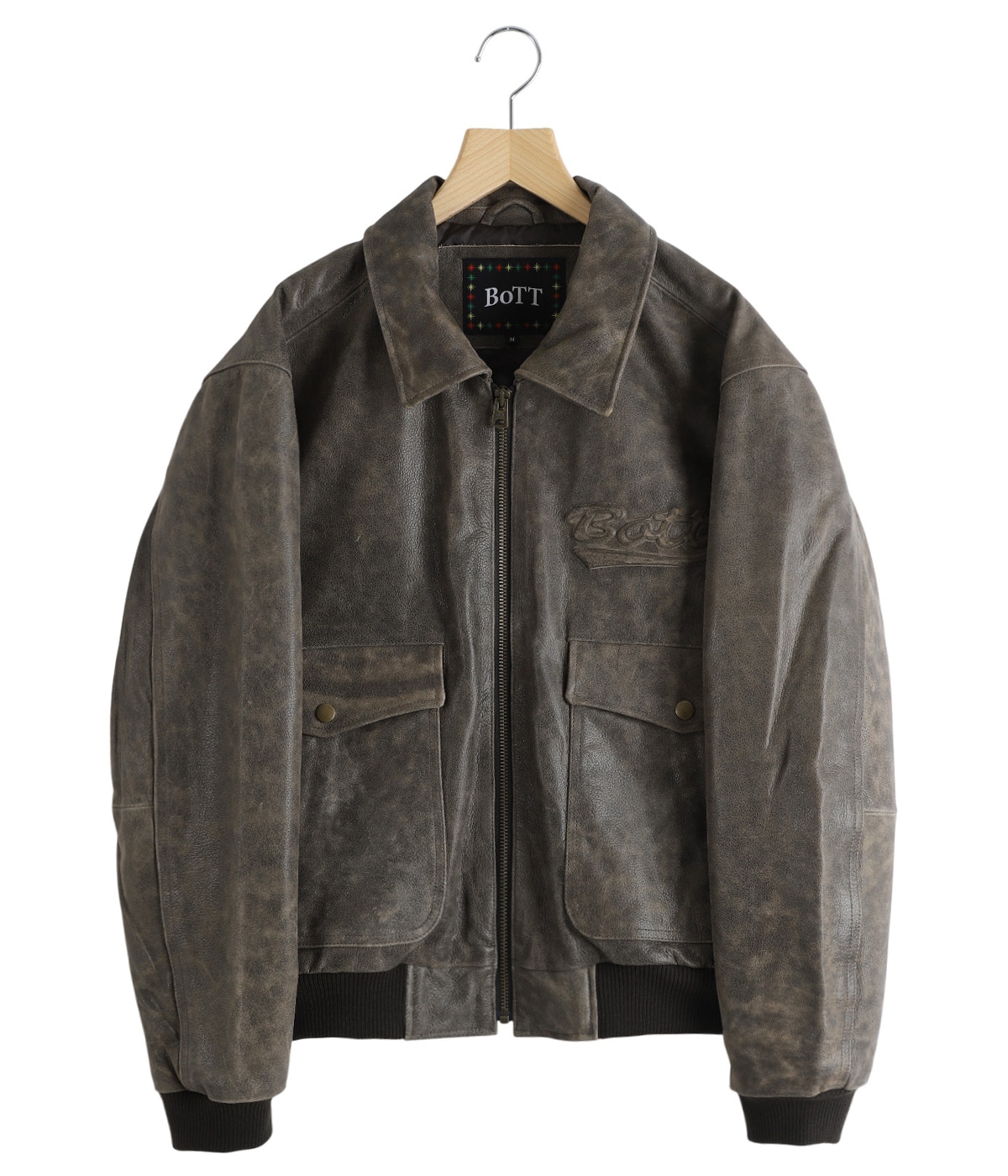 Script Logo Cracked Leather Jacket | BOTT(ボット) / アウター