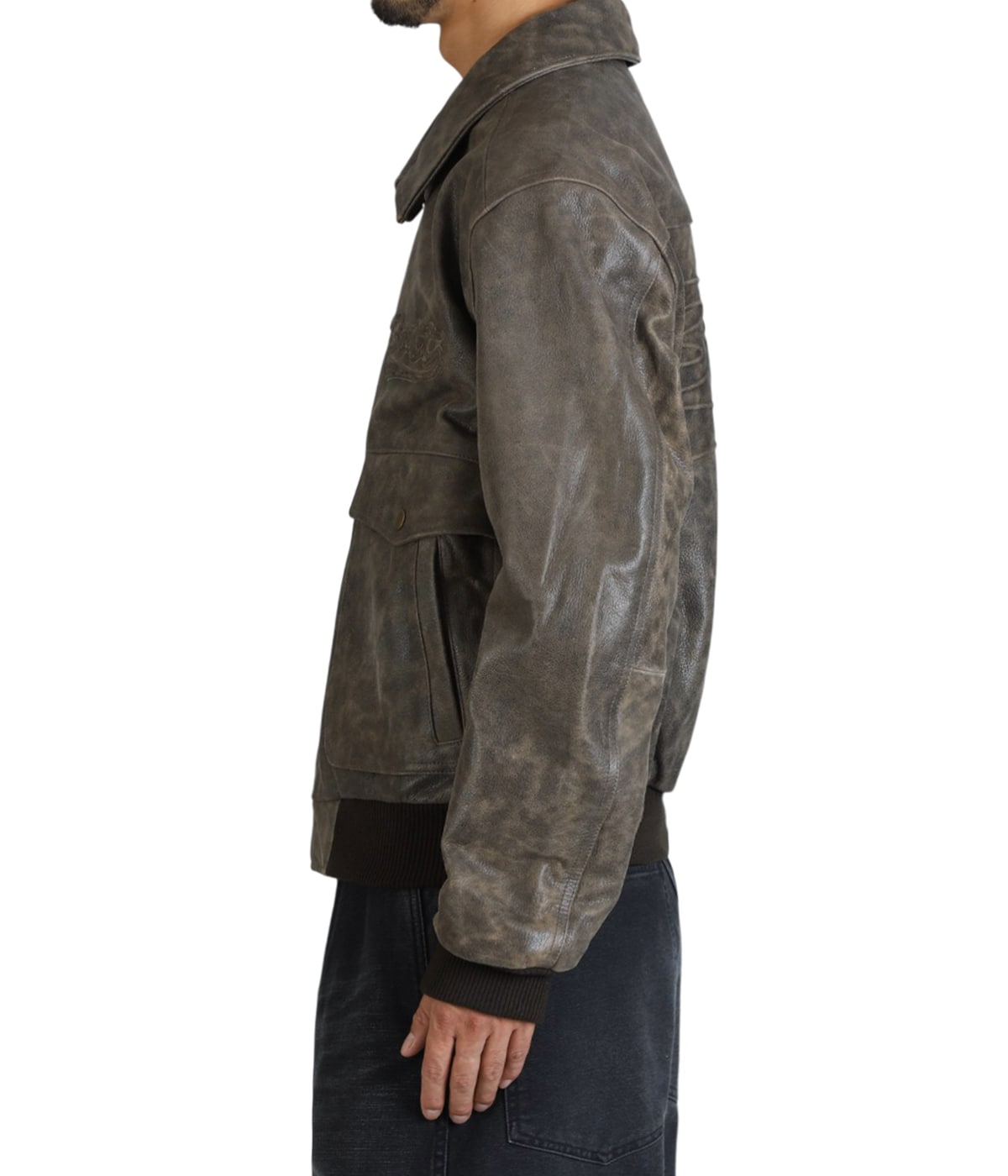 Script Logo Cracked Leather Jacket | BOTT(ボット) / アウター