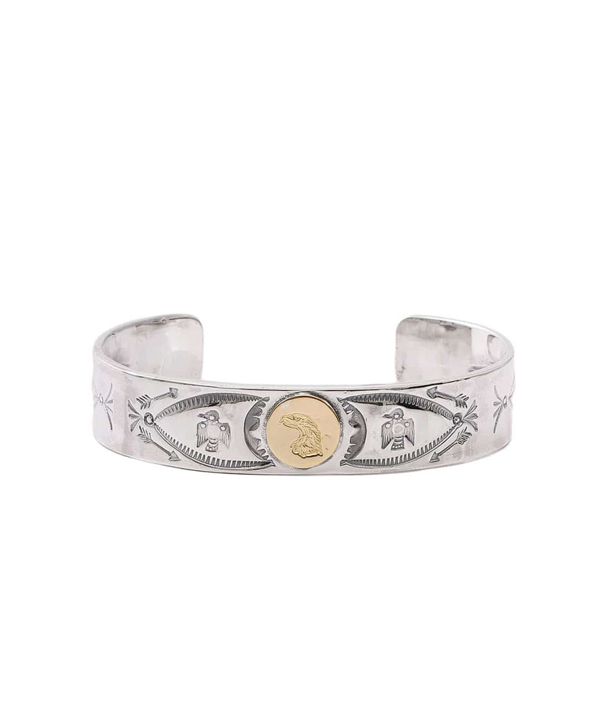 18K EAGLE HEAD STAMPED BRACELET