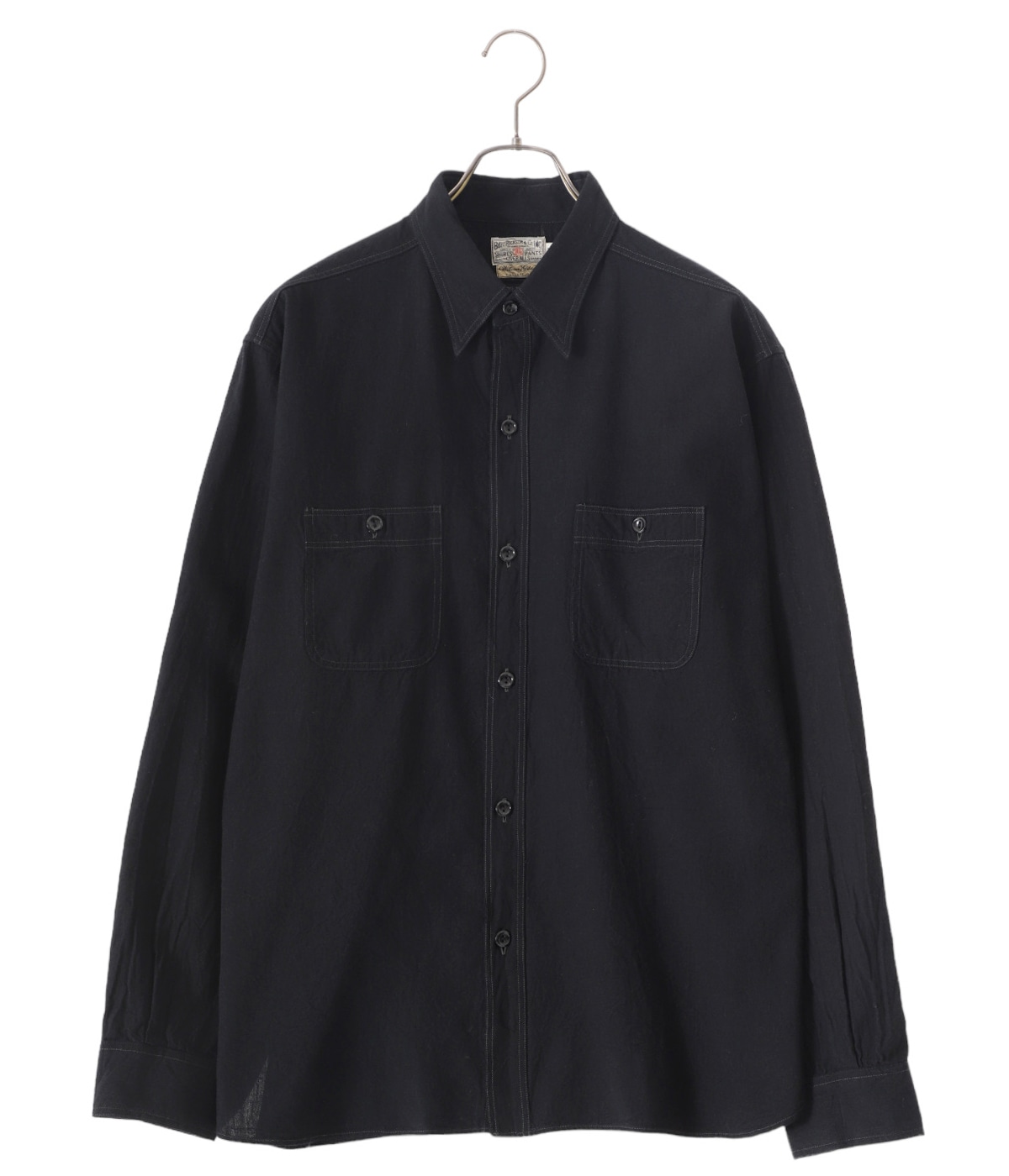 バーガスプラス ヘザーシャンブレーシャツ 黒シャン ワークシャツ M BLACK CHAMBRAY WORK SHIRTS | BUZZ RICKSON'S William gibson