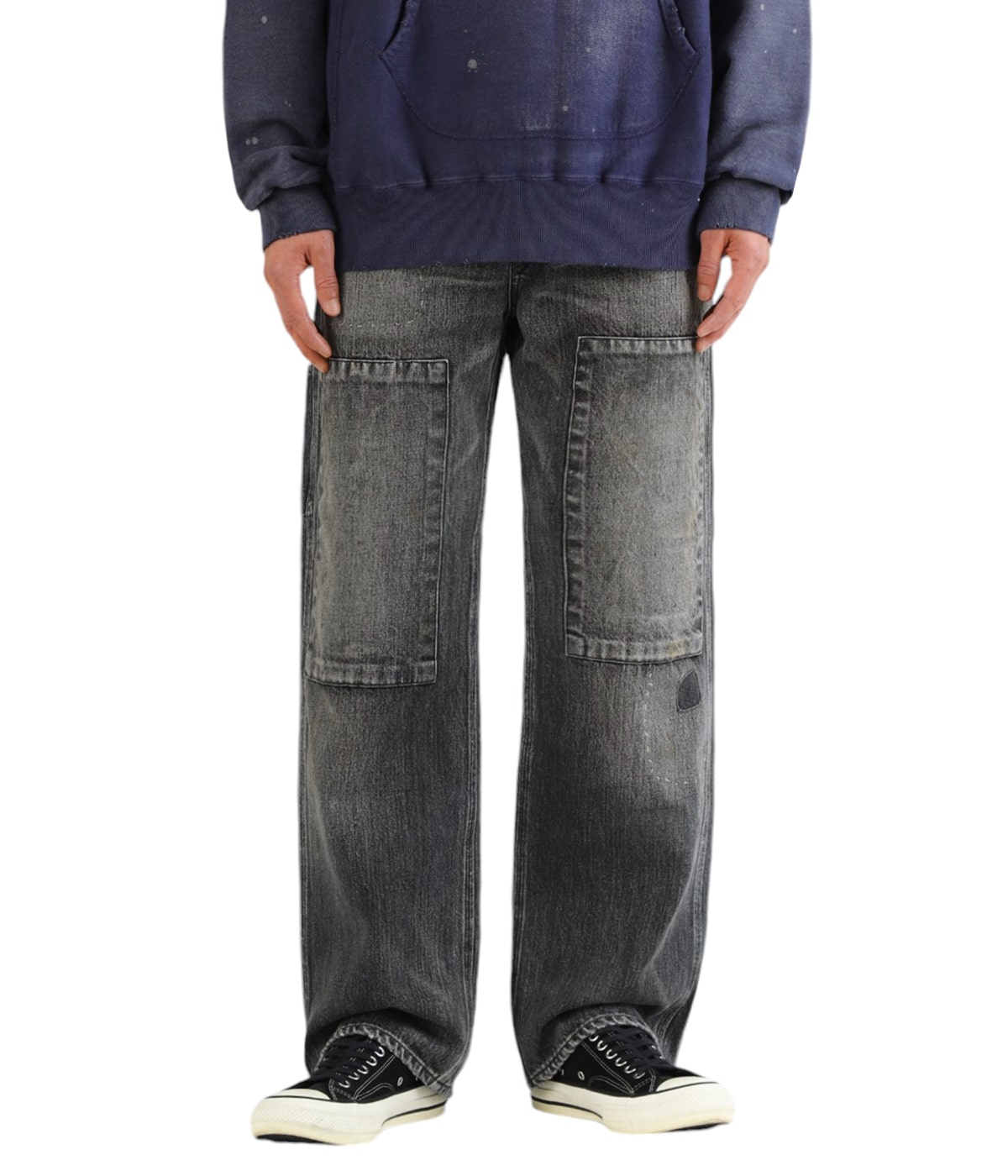 bowwow　バウワウ　パンツ　XXXL　M43　ミリタリー 30S BLACK DENIM PANTS REPAIRED | BOW WOW(バウワウ) / パンツ