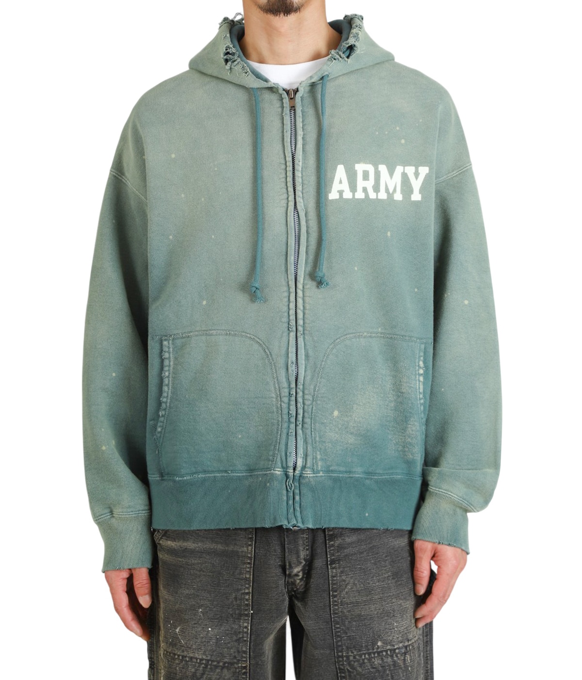 BOWWOW/ARMY ZIP HOODIE 25AW セントマイケル BOWWOW ARMY ZIP HOODIE AGED AGED GREEN | BASE LINE