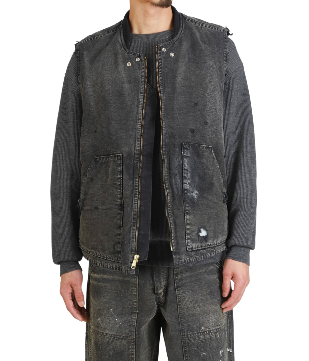 定価以下BOWWOW DUCK VEST AGED carharttダックwip DUCK VEST AGED(M(MEN) Aged Black/エイジドブラック): BOW WOW