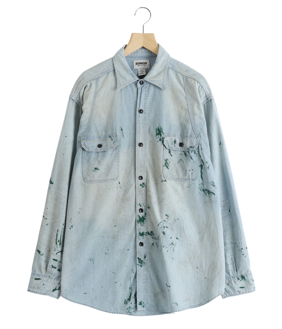 PAINT STAINED CHAMBRAY SHIRT VENT HOLES | BOW WOW(バウワウ