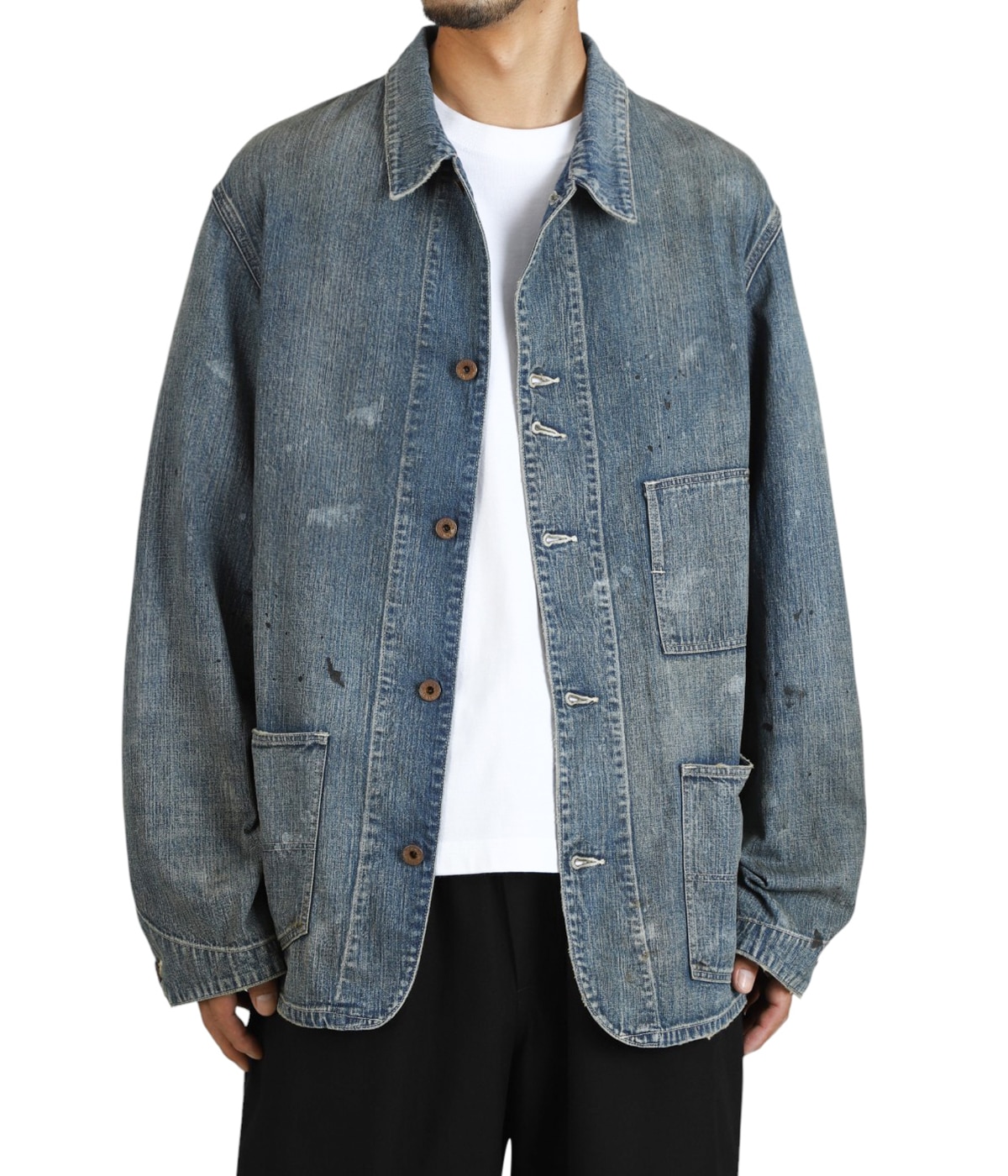 【新品未使用】 bow.a ボウエー デニム ジャケット PAINT-STAINED ENGINEERS COVERALL | BOW WOW(バウワウ