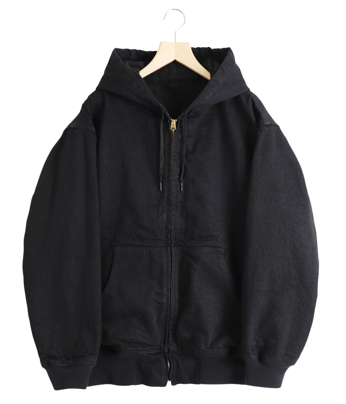 COMOLI 黒 ジップアップパーカー24SS COMOLI (コモリ) パイルジップパーカ