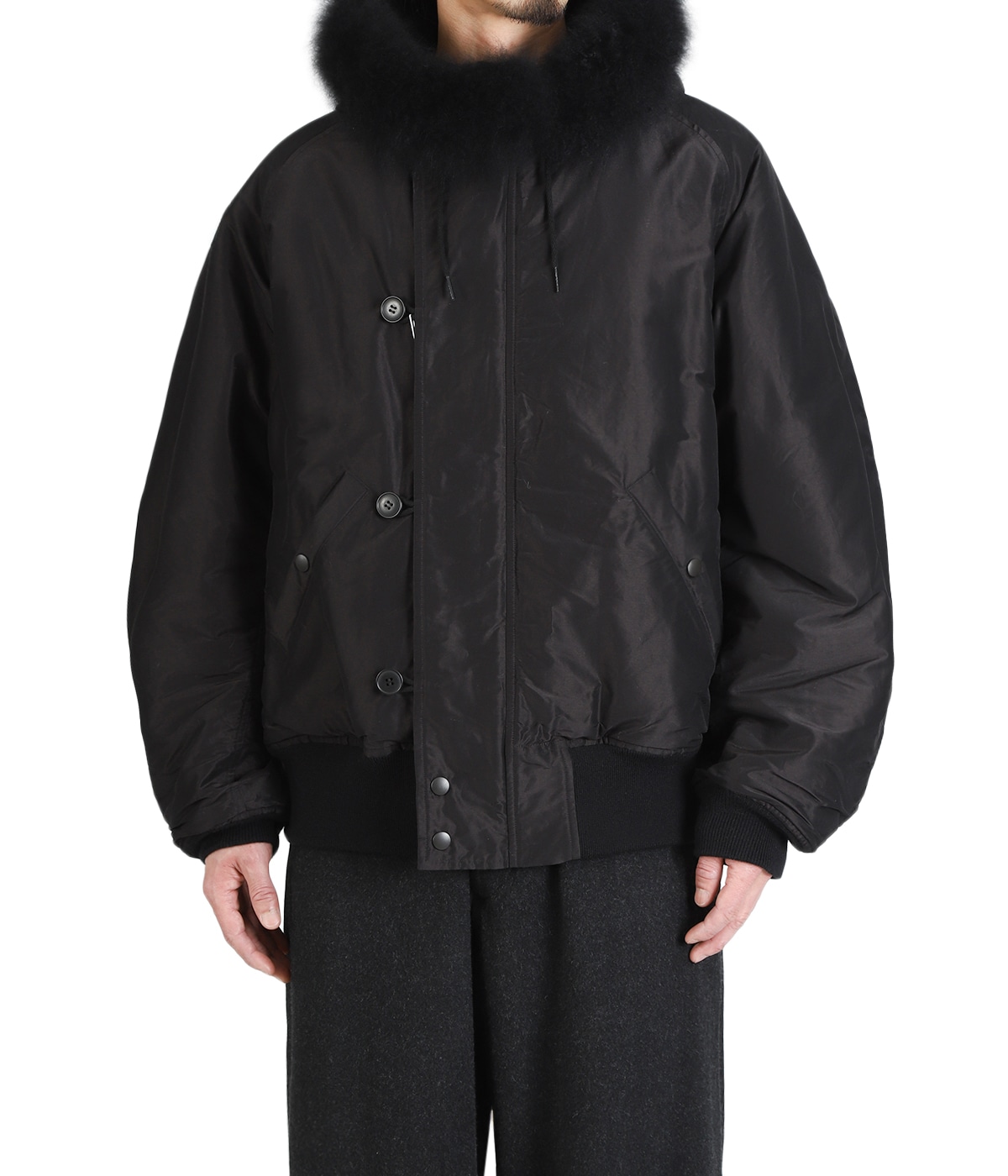 コットンシルク ミリタリーフーデッドジャケット | COMOLI(コモリ