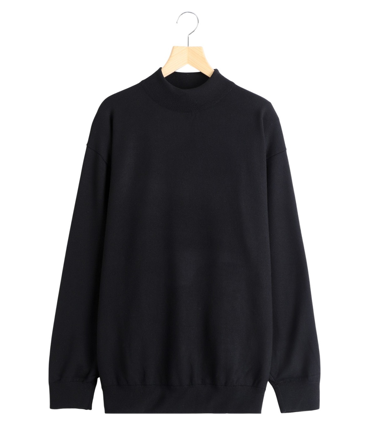 【24AW】COMOLI モックネックニット　サイズ1 タグ付き　美品　ブラック COMOLI」ウールモックネックニット