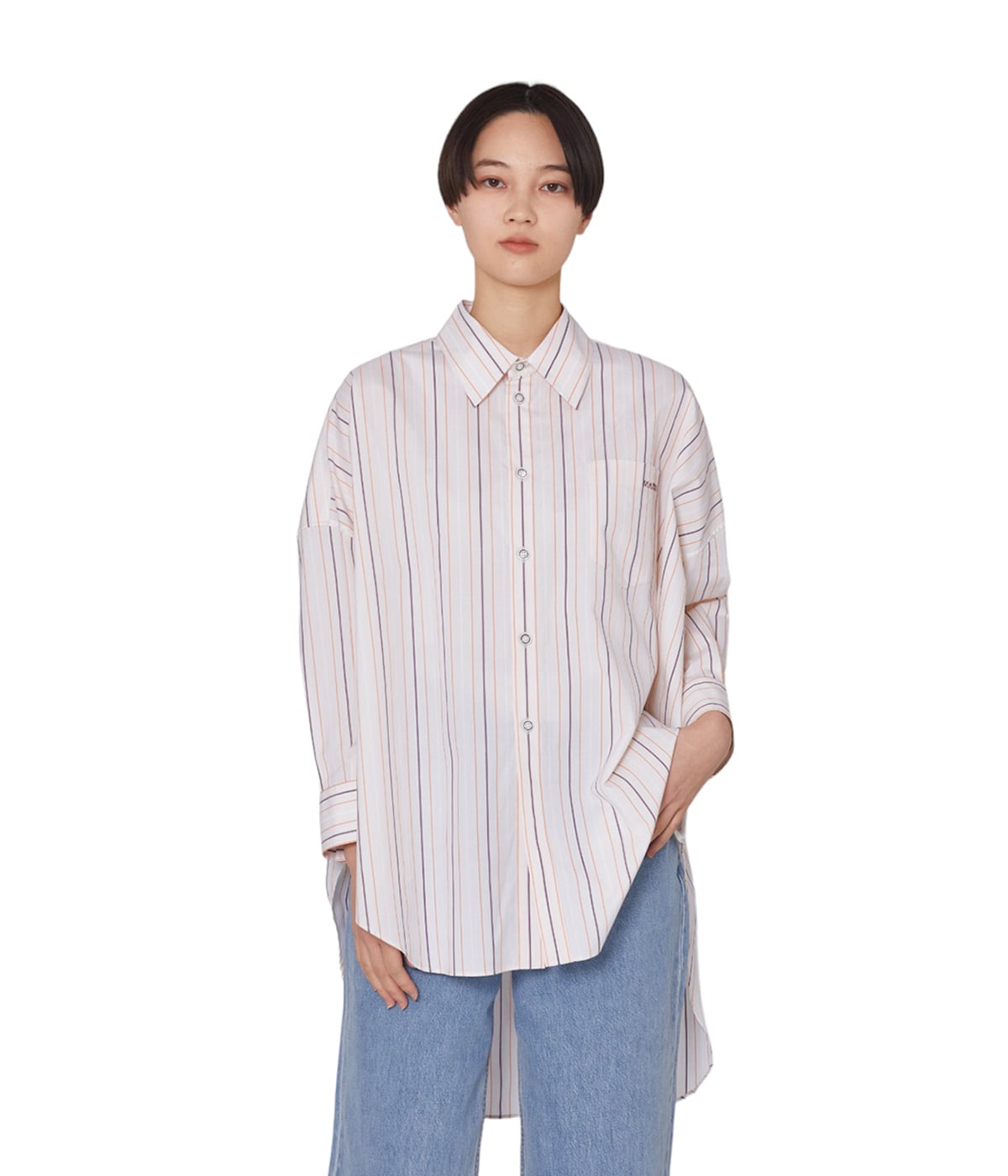 専用　marni 19ss ロングシャツ ストライプ シャツ マルニ Marni ストライプ シャツ | グリーン | FARFETCH JP