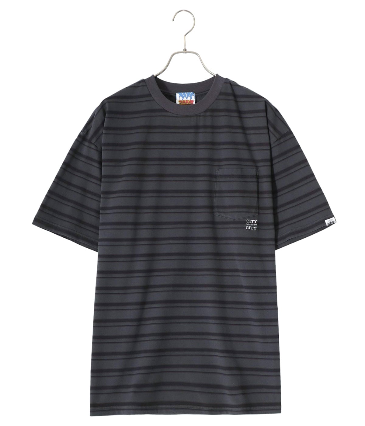 Embroidered Logo Overdye Border Pocket T-shirt | CITY