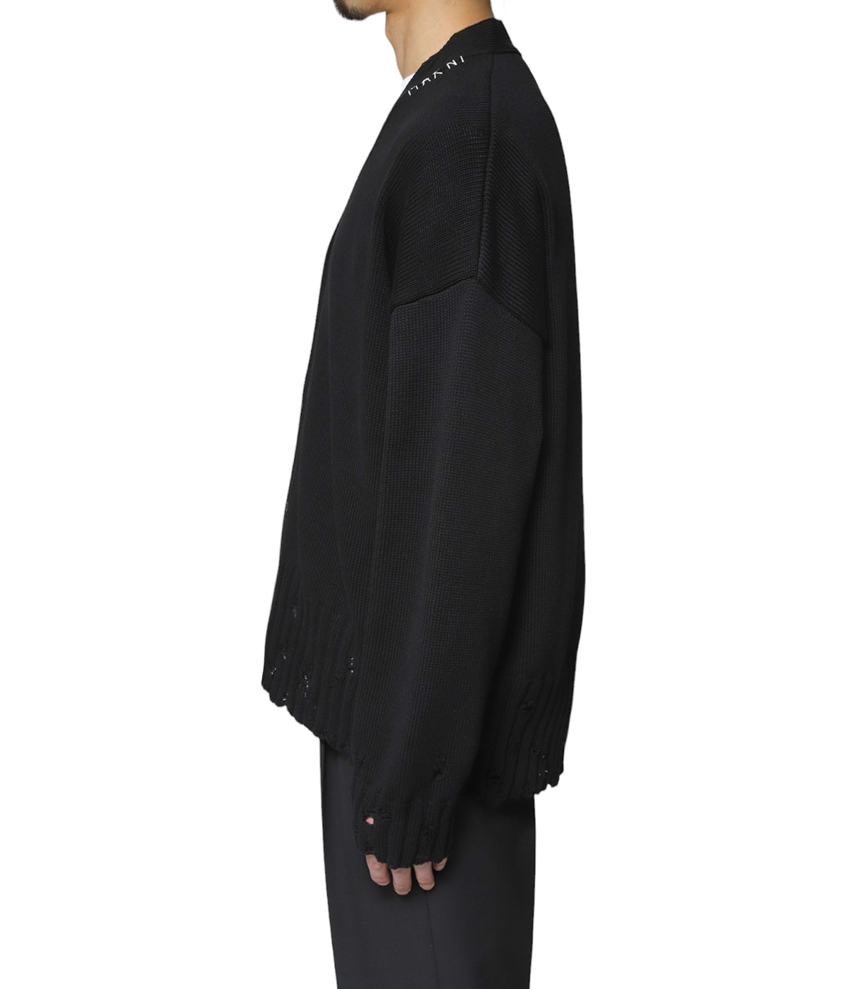 【MARNI / マルニ】DESTROY CARDIGAN BK 46 SALE】MARNI（マルニ）コットンダメージニットカーディガン