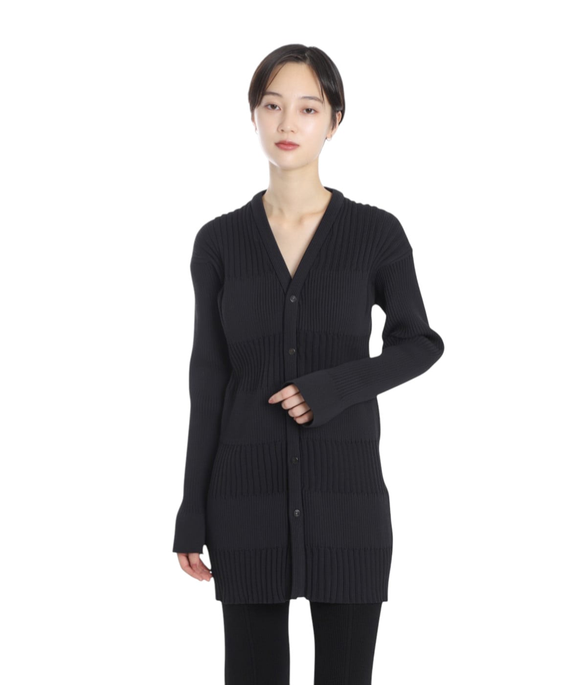 新品cfcl FLUTED LONG CARDIGAN ブラック サイズ3 レディース】FLUTED LONG CARDIGAN | CFCL(シーエフシーエル