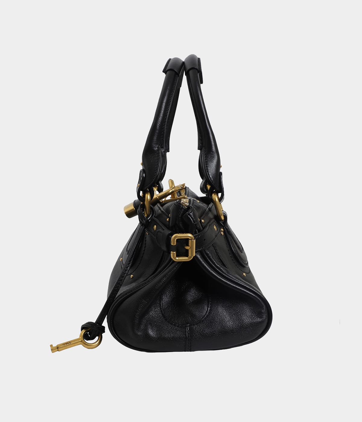 【美品】Chloé Paddington Bag Black クロエ グレインレザー製Paddingtonバッグ 黒 - Chloé