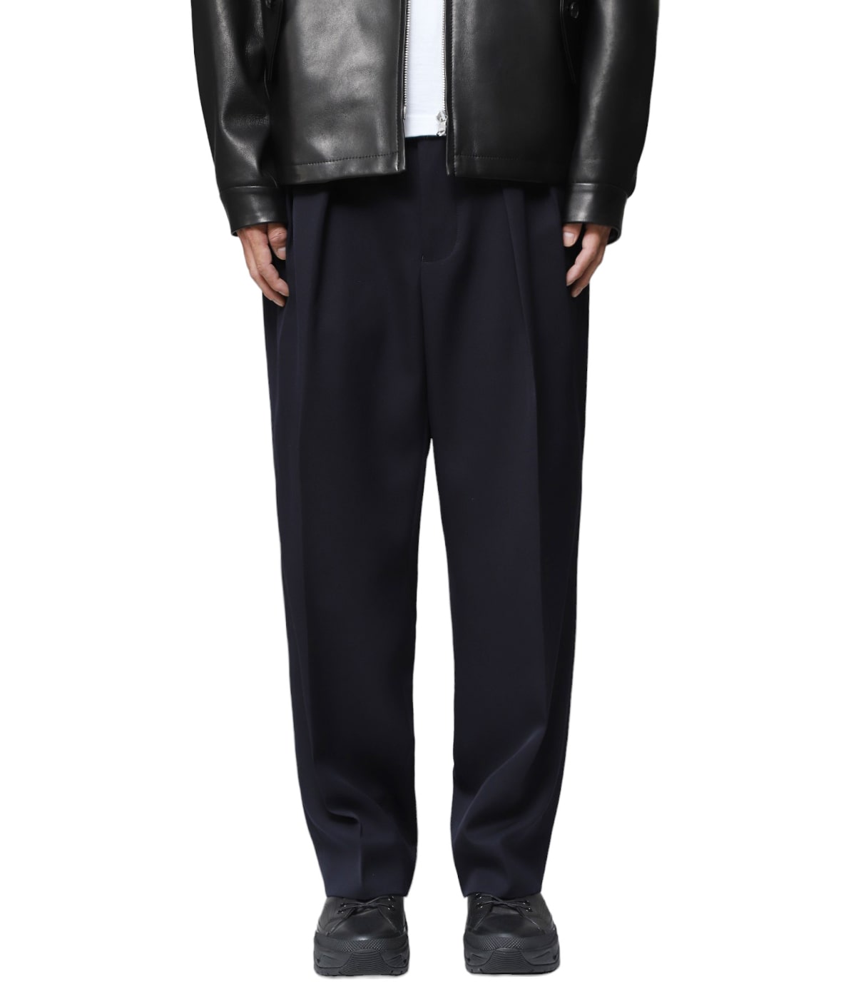 DOUBLE PLEATS TROUSER - HIGH DENCE WOOL GABARDINE - | The
