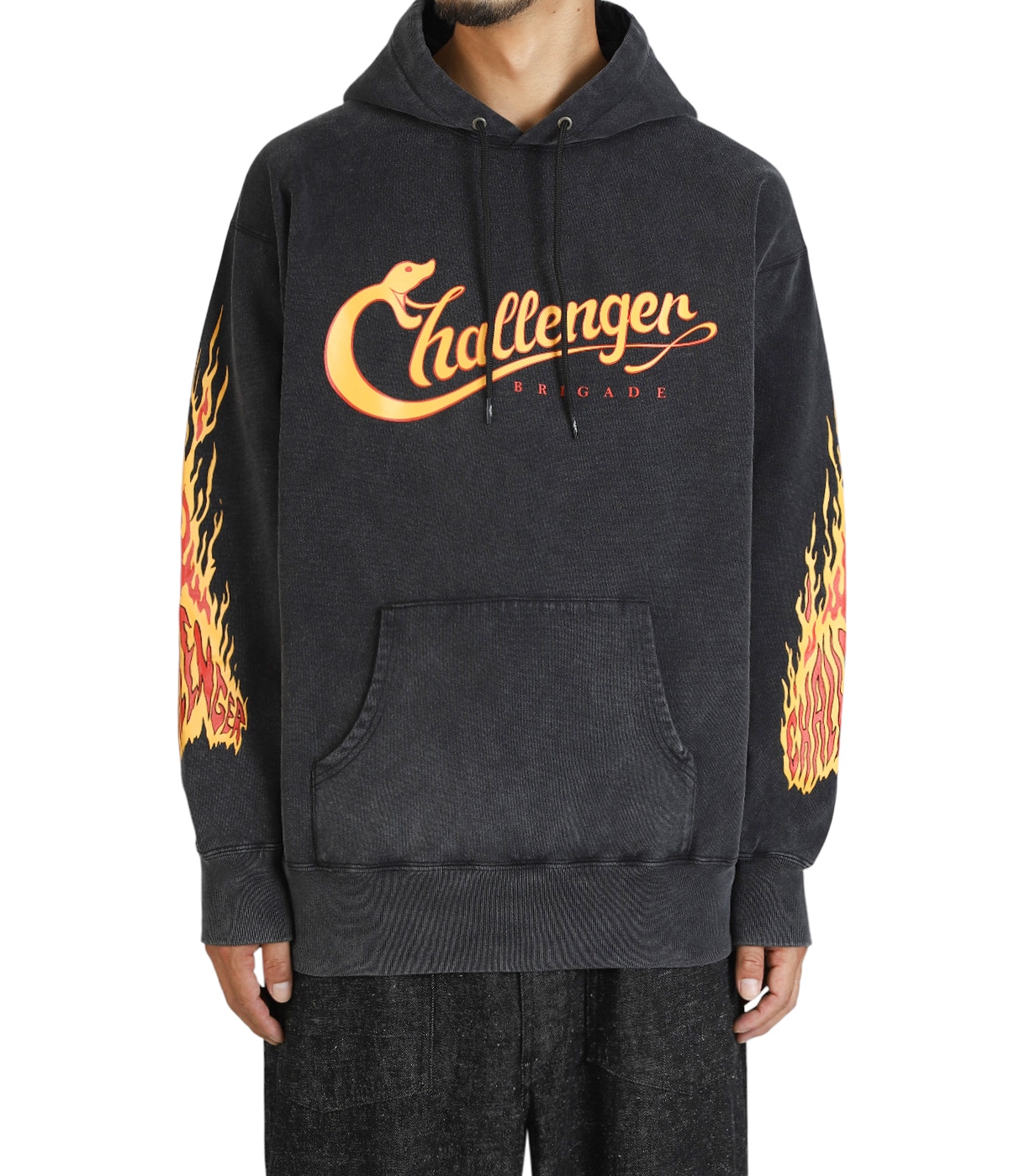 CHALLENGER チャレンジャー フリース ロゴ入りトレーナー L チャレンジャー フリース/CHALLENGER 長瀬智也着用 GRAY Lサイズ