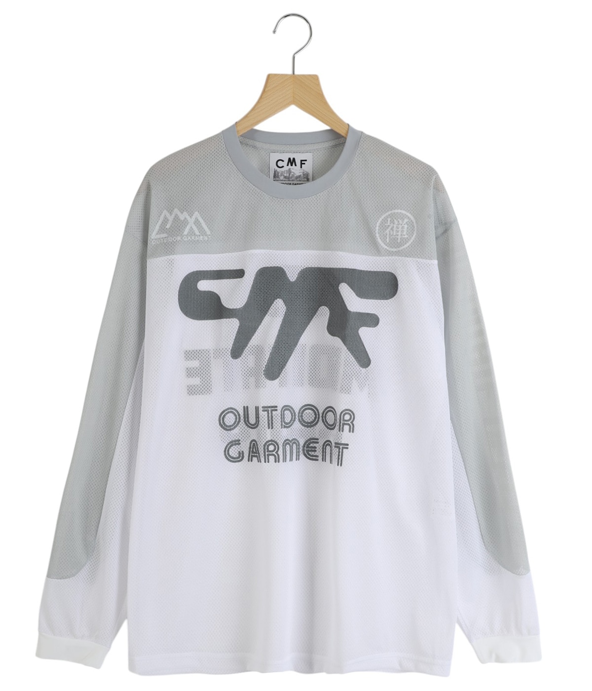 【全2色】スリット長袖カットソー　ホワイト ブラック 【besek-0820atop】( lam )(240822) グラデーション千鳥柄 ジャガード ニット プルオーバー