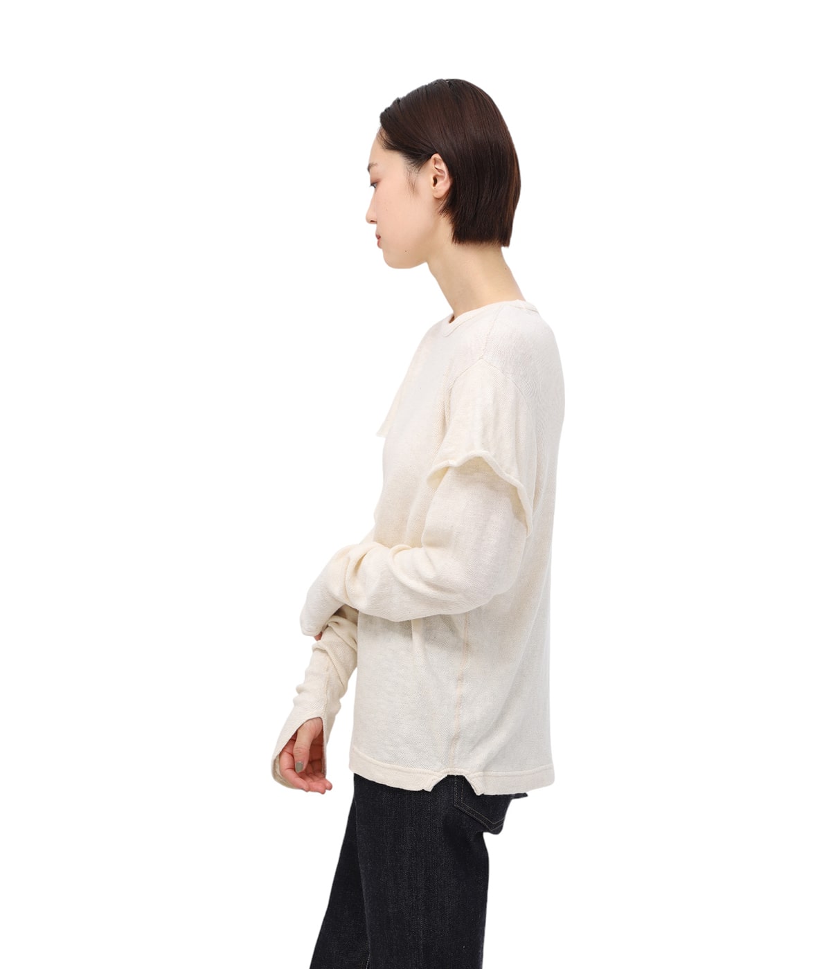 レディース】GAUZE JERSEY DOUBLE SLEEVE TOP | FUMIKA_UCHIDA