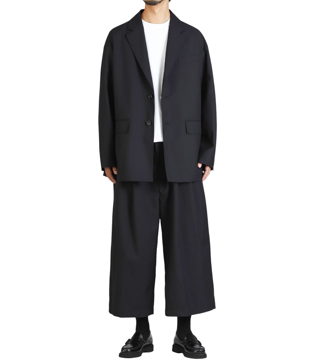 T/W Saxony Shin Cut Wide Easy Trousers | COOTIE PRODUCTIONS