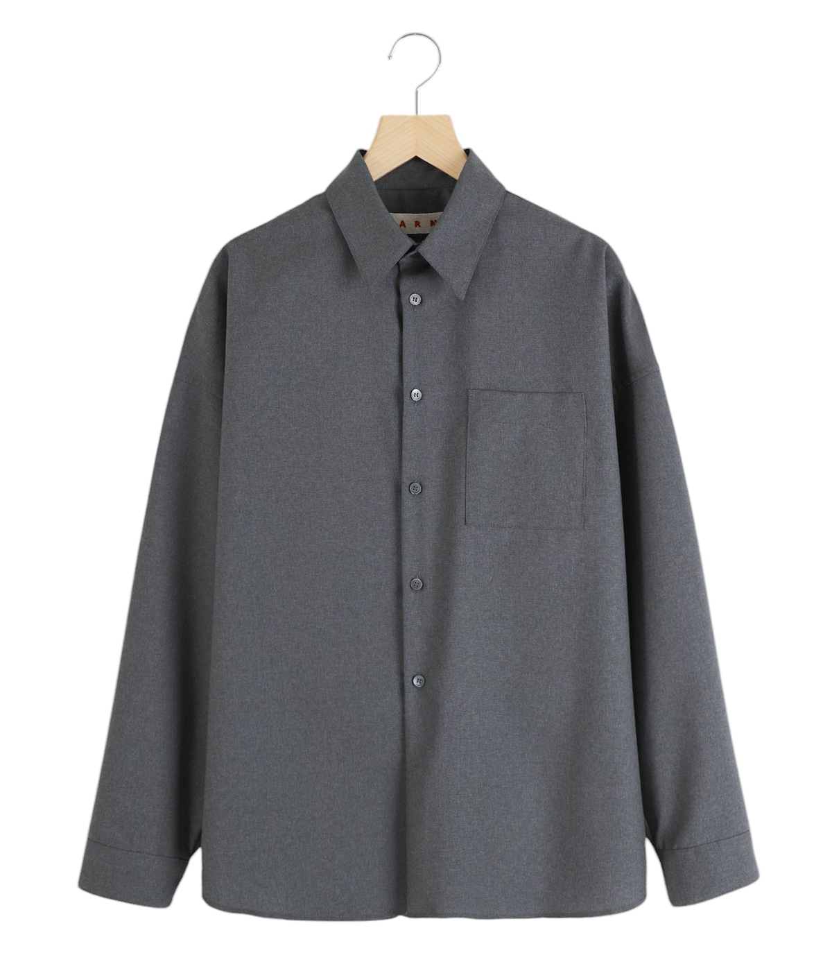 MARNI◆長袖シャツ/36/コットン/WHT/無地/24SS White organic poplin shirt with peeping Marni logo | Marni