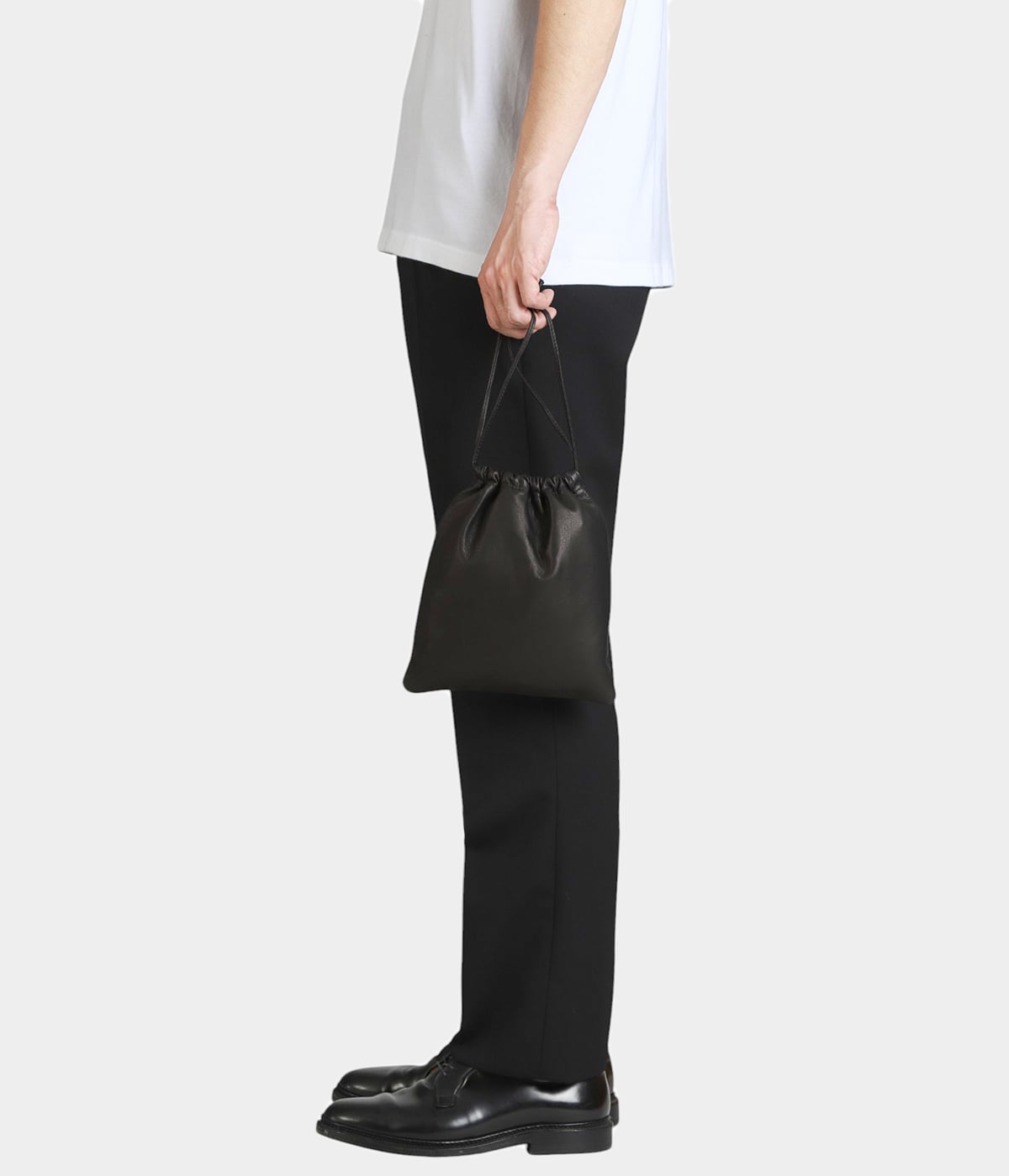 Aeta 巾着 バッグ　Double Faced Pouch L Aeta アエタ ダブルフェイス ディア レザー ドローストリング