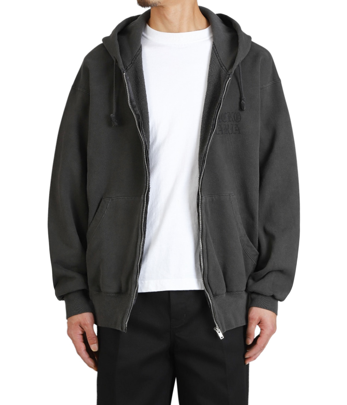 wacko ロンt スウェット パーカー シャツ shirt death WACKO MARIA】 DEATH ROW RECORDS / WASHED MIDDLE WEIGHT FULL ZIP