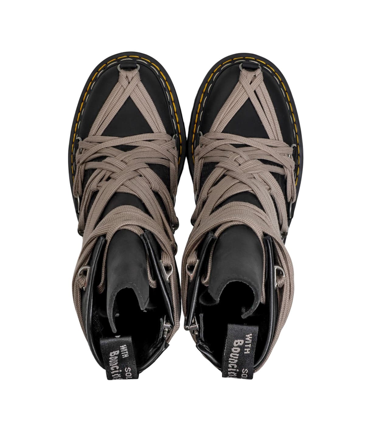 靴 Rick Owens 1460 QUAD SOLE MEGALACE BOOT RICK OWENS DR. MARTENS UNISEX 1460 QUAD SOLE MEGALACE BOOTS BLACK