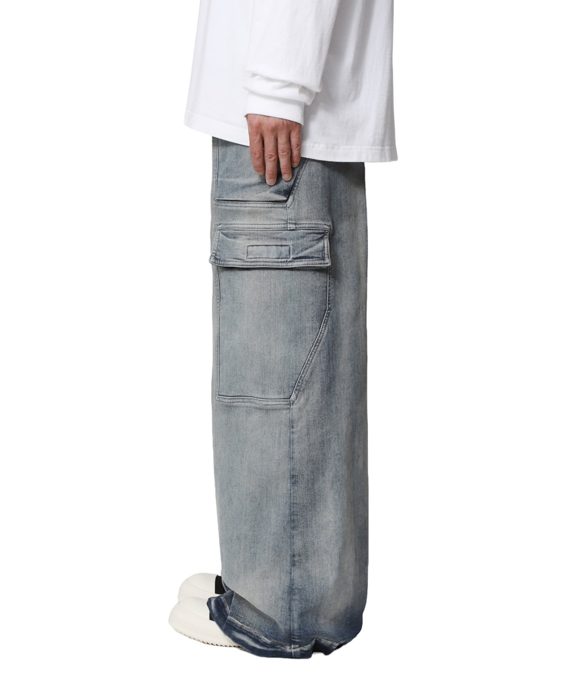 【RICK OWENS】ダブルカーゴジーンズ RICK OWENS DRKSHDW - 【25SS】ダブル カーゴ ジャンボ