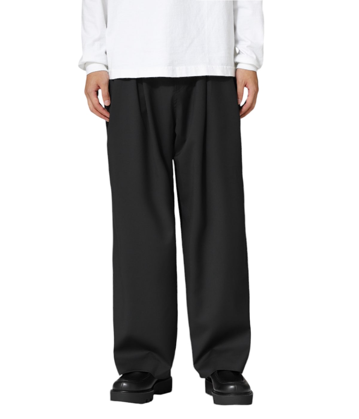 ESSAY WIDE TUCK DRAPE SLACKS 3 黒 refomed WIDE TUCK DRAPE SLACKS | ESSAY(エッセイ) / パンツ スラックス
