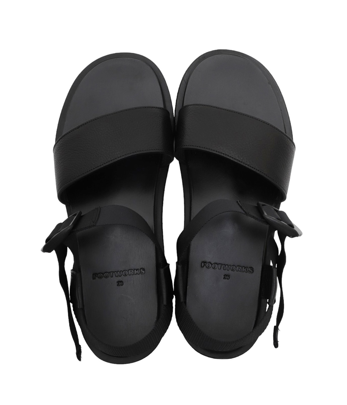 FOOTWORKS サンダル　ブラック　25cm FOOTWORKS（フットワークス） - サイズの選び方 - / スタッフ
