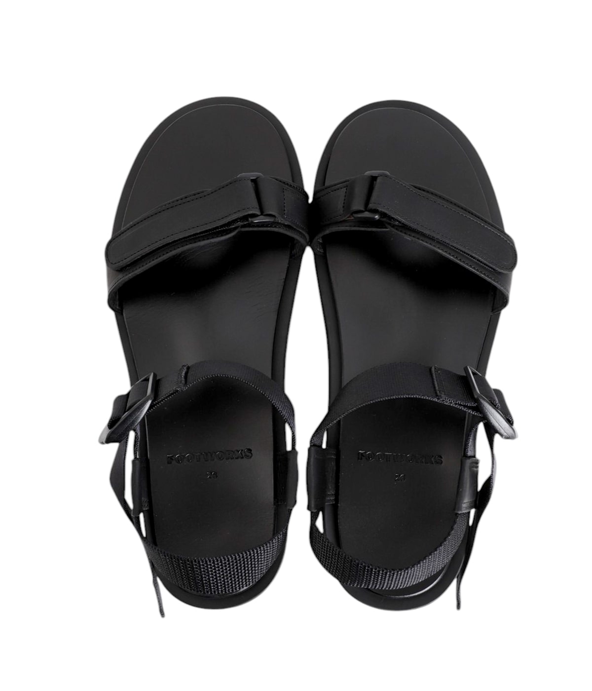 FOOTWORKS サンダル 24cm ブラック FOOTWORKS - FOOTWORKSフットワークス New Sandals with Velcro