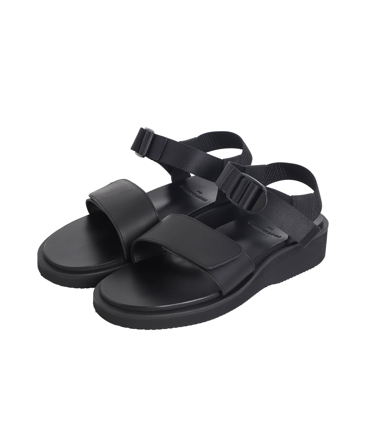 靴 FOOTWORKS LEATHER SANDAL 26cm Sandals with Velcro Straps (wide belt) in Smooth Leather
