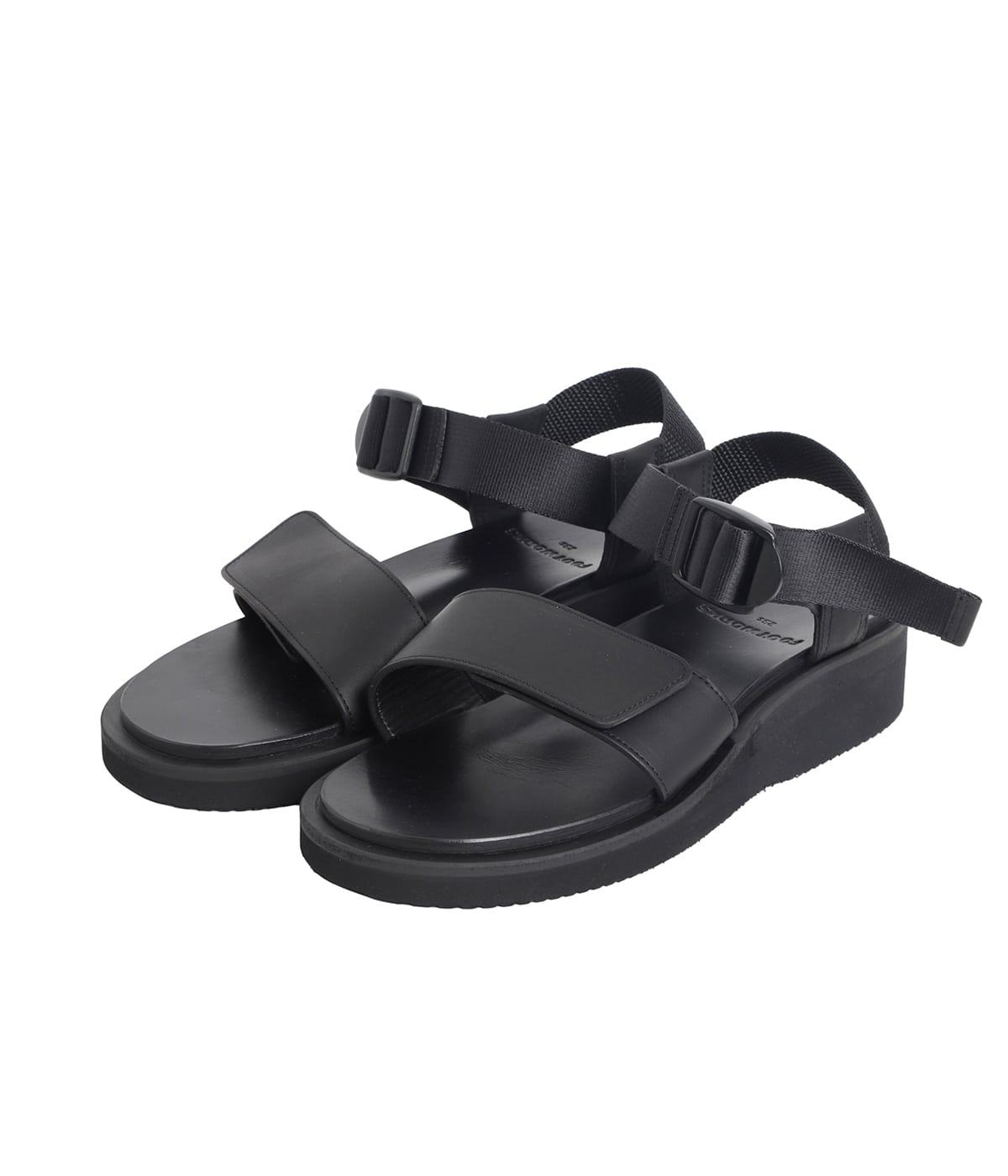 【新品・未使用】FOOTWORKS leather sandal 26.5㎝ レディース】Sandals with Velcro Straps (wide belt) in Smooth