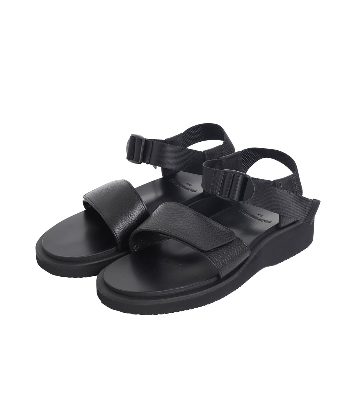 Sandals with Velcro Straps (wide belt) in Grain Leather