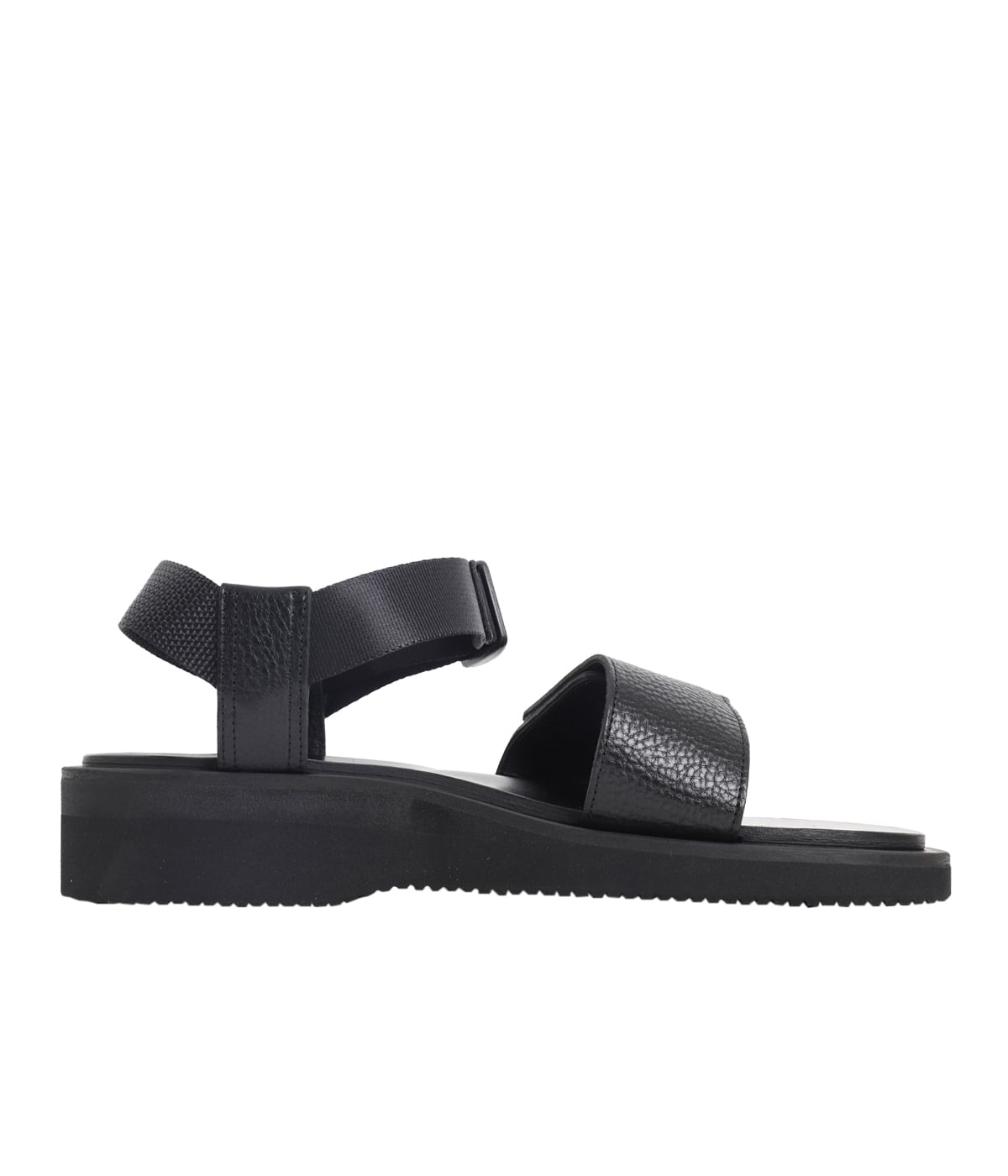 Sandals with Velcro Straps (wide belt) in Grain Leather