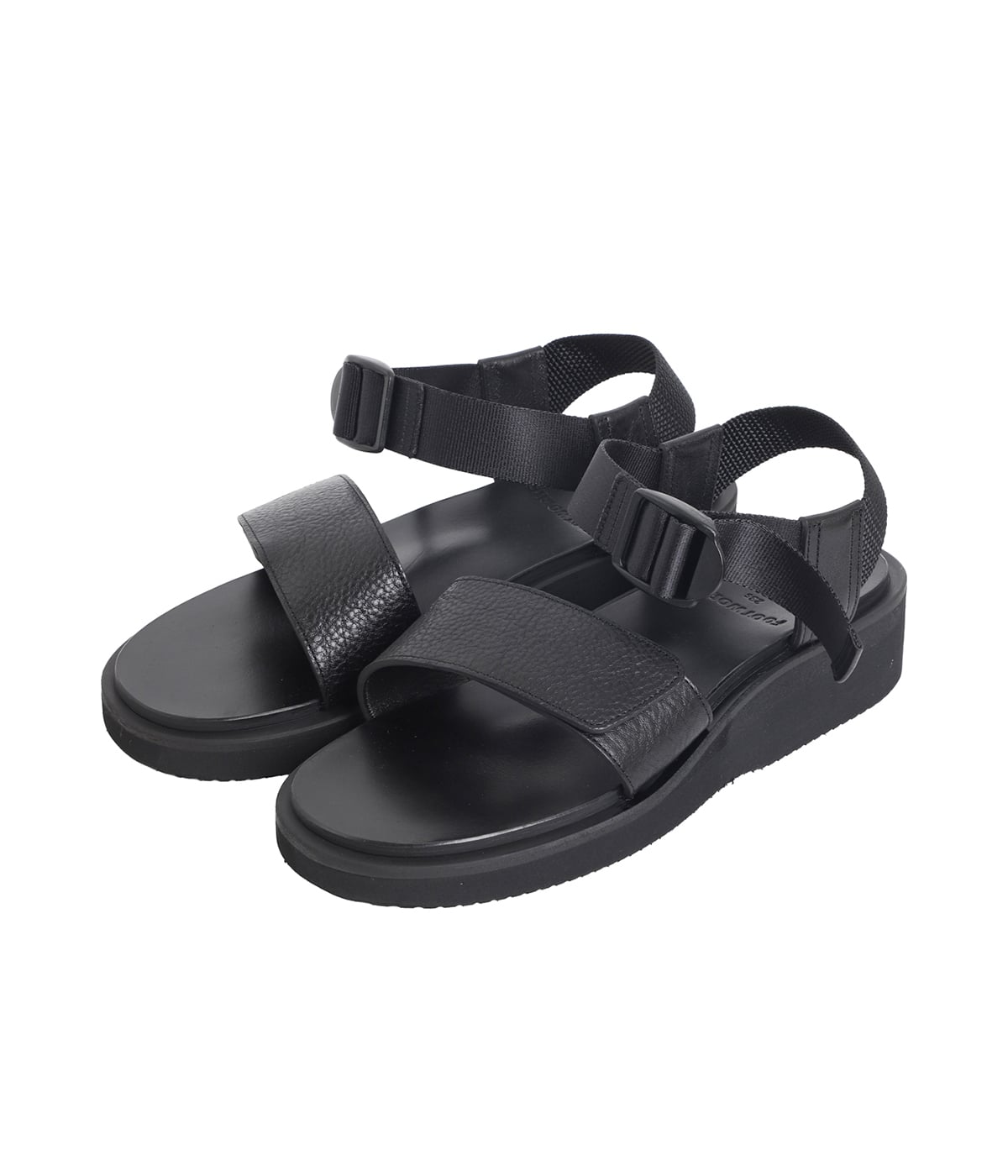 レディース】Sandals with Velcro Straps (wide belt) in Grain