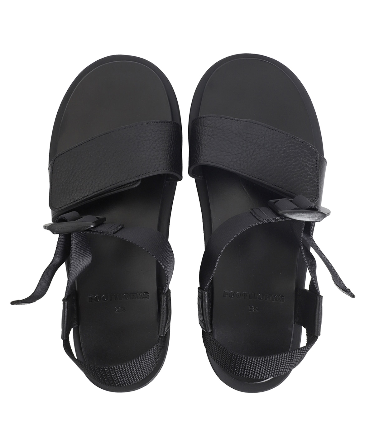 レディース】Sandals with Velcro Straps (wide belt) in Grain