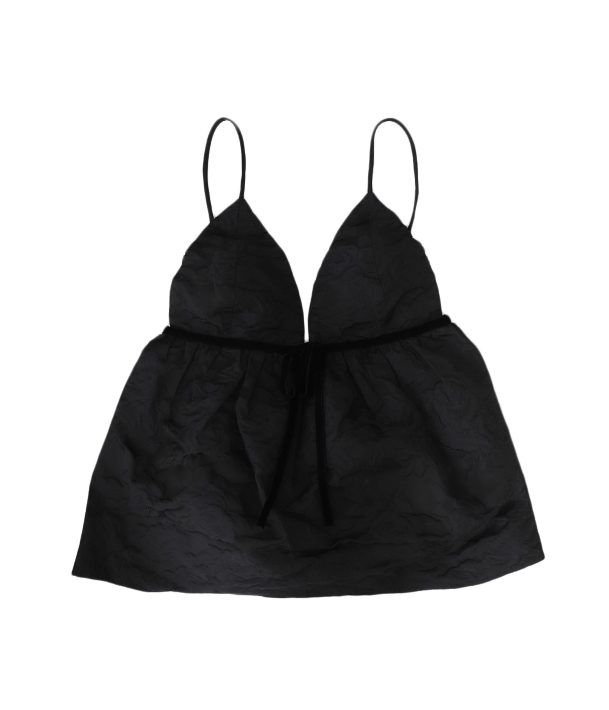 GANNI ガニー トップス 黒 レディース】Botanical Jacquard Strap Top | GANNI(ガニー