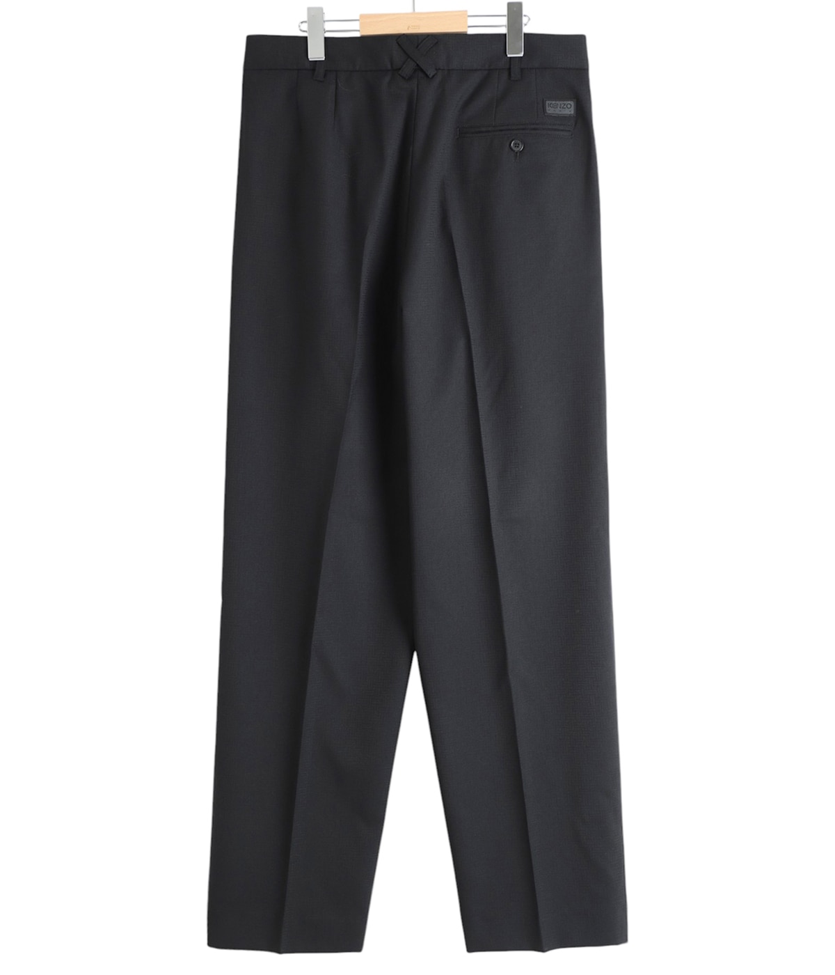 KENZO ケンゾー ブラック カラー ウール スラックス パンツ 黒 モード KENZO WEAVE PLEATED TAILORED PANT | KENZO(ケンゾー) / パンツ