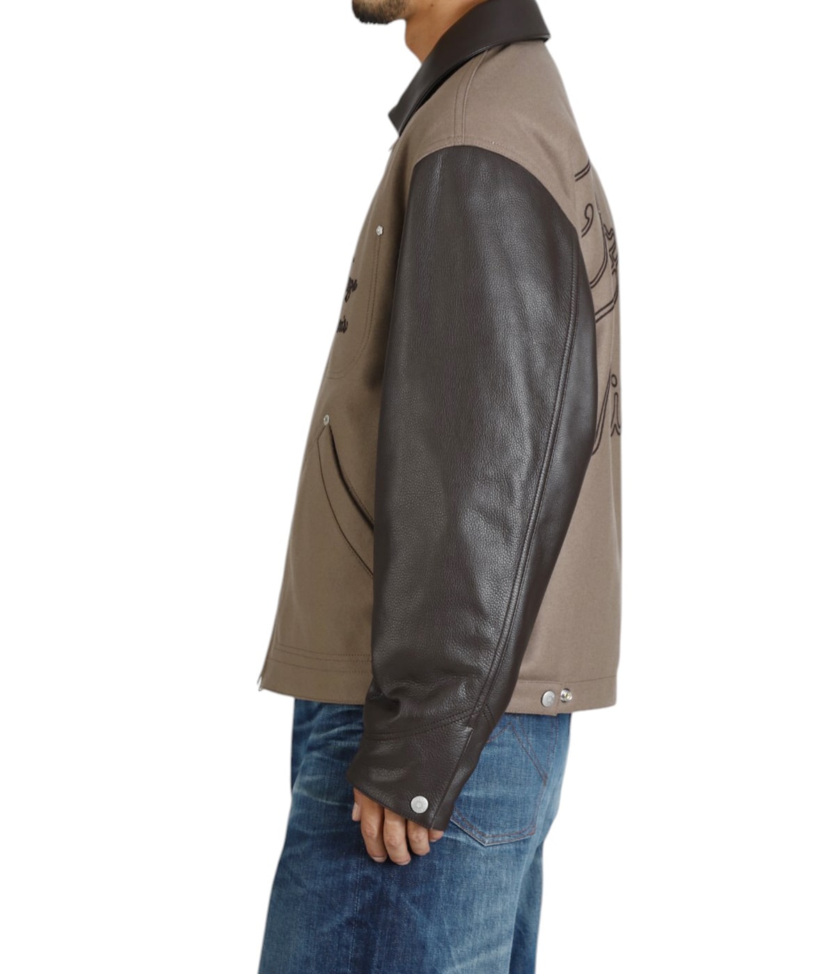 KENZO PARIS CHAINSTITCH LEATHER WOOL BLOUSON | KENZO(ケンゾー